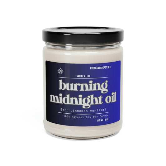 Burning Midnight Oil, 9oz Scented Soy Candle