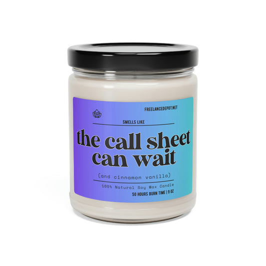 The Call Sheet Can Wait, 9oz Scented Soy Candle