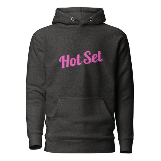 HOT SET pink retro hoodie sweatshirt, unisex film and tv industry gift for art department prop master crew, men or women