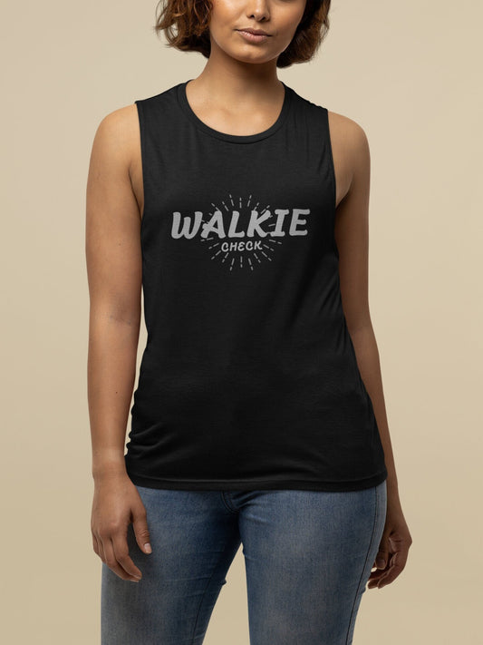 Walkie Check Ladies’ Muscle Tank walkie lingo shirt for film and tv industry crew